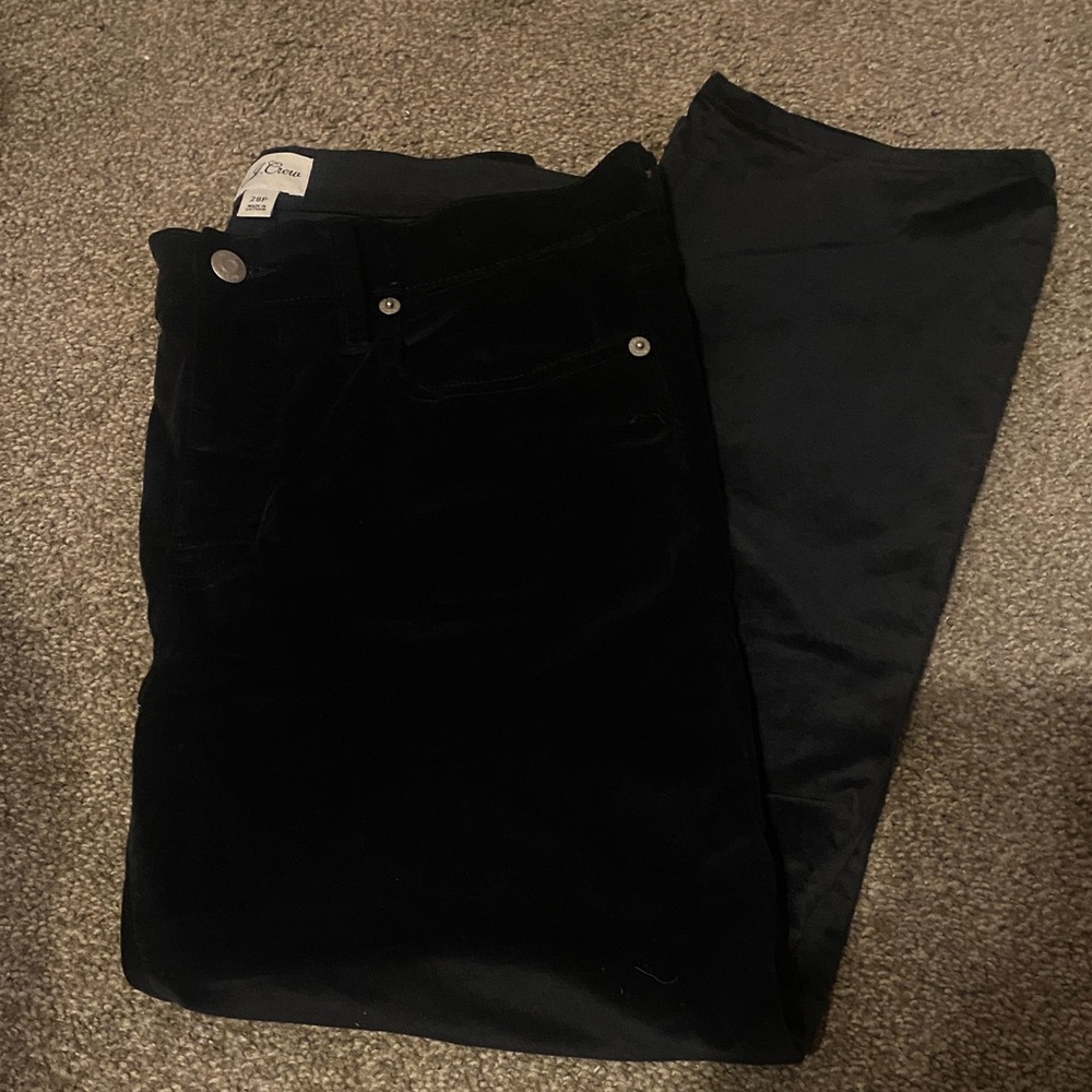 J Crew black velvet jeans